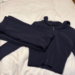 Navy Blue Hoodie and Pants Set